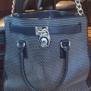 Michael Kors silver studded large purse